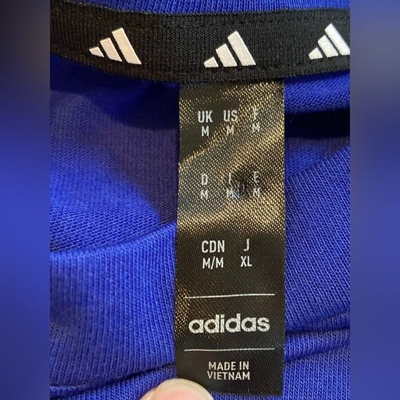 NEW Adidas Essential Men’s T-Shirt Blue Regular Fit Size M Athleisure - Picture 4 of 10